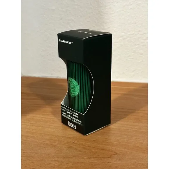 Starbucks 2024 Pleated Glow-in-the-Dark Cold Cup Keychain NIB - Picture 3 of 4